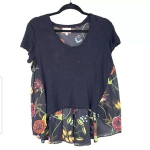 Anthropologie Deletta Top Sz XS Silver Fern